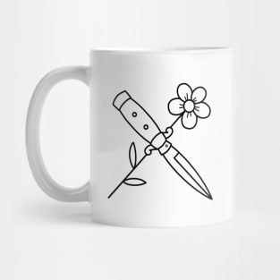 HomeSchoolTattoo Knife and Flower Mug